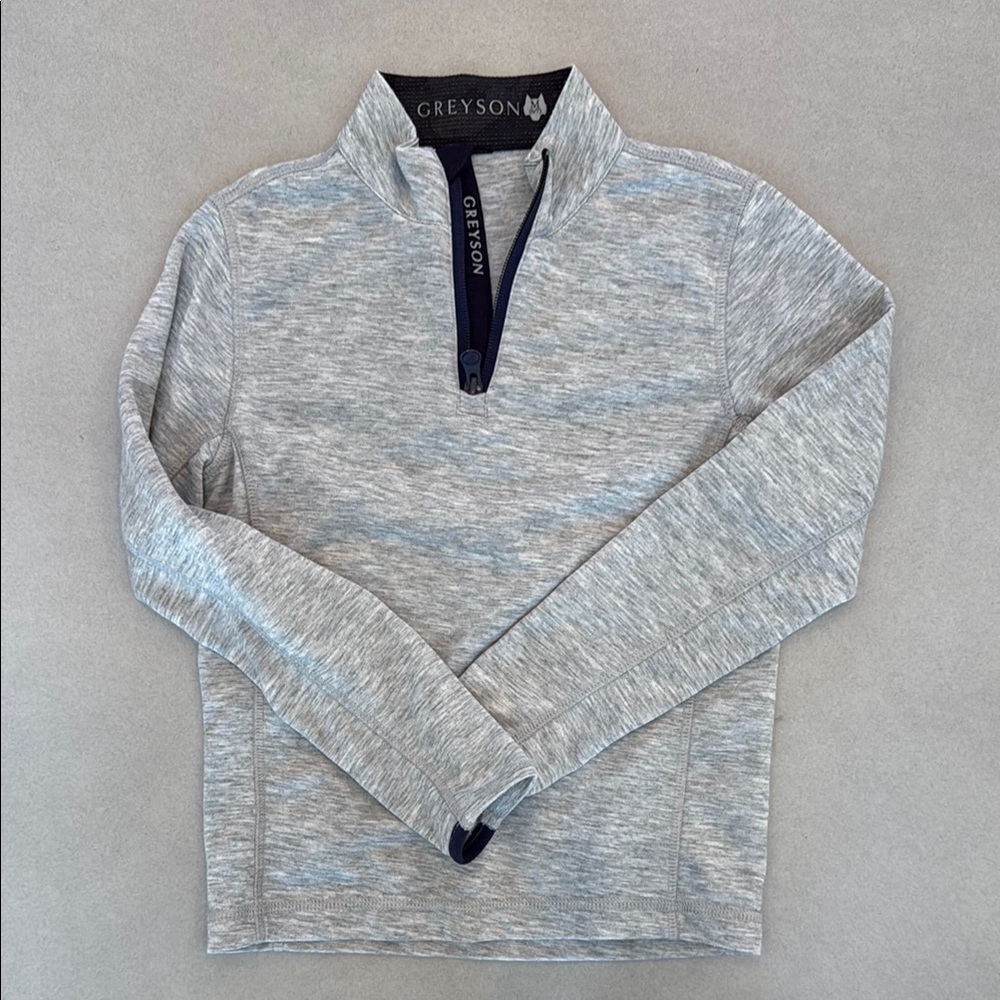 Greyson Gray Zip Up Sweater with Mock Neck